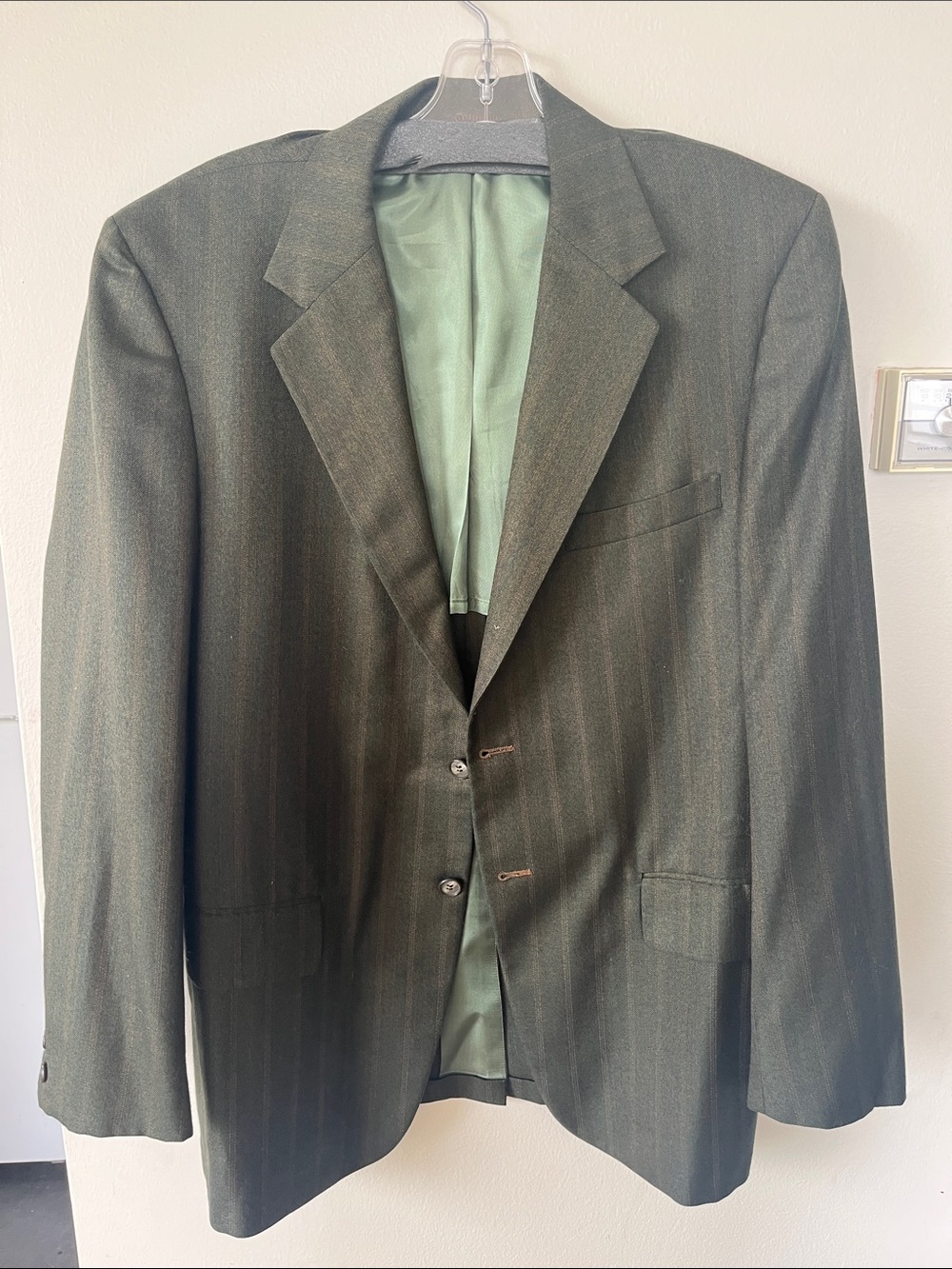 Men's Dark Green Blazer - Classic Two-Button Jacket